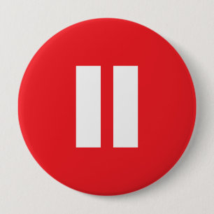 Badge Rond 10 Cm Touche attente rouge et blanche