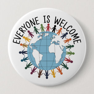 Badge Rond 10 Cm Tout le monde est le bienvenu