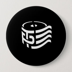 Badge Rond 10 Cm TP - papier hygiénique - blanc - -