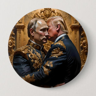 Badge Rond 10 Cm Trump et Poutine s'engagent