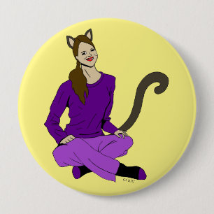 Badge Rond 10 Cm un catgirl