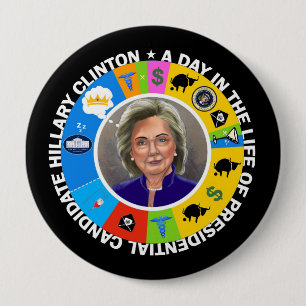 Badge Rond 10 Cm Un jour pendant la vie de Hillary Clinton