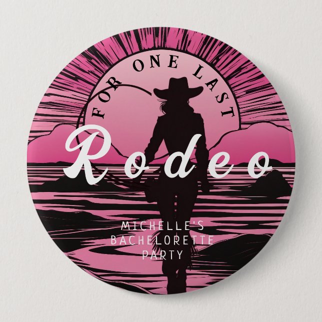 Badge Rond 10 Cm Une Dernière licence de rodéo (Devant)