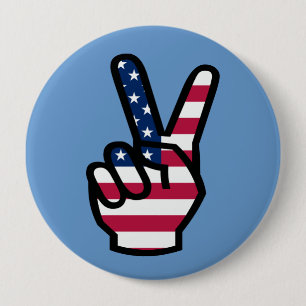 Badge Rond 10 Cm US Victory Sign