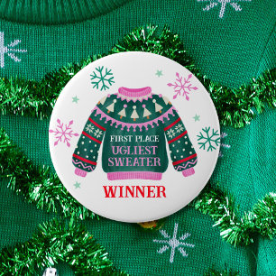 Badge Rond 10 Cm Vainqueur du concours de 1ère place du Sweater Par