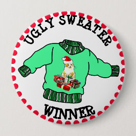 Badge Rond 10 Cm Vainqueur moche de Noël