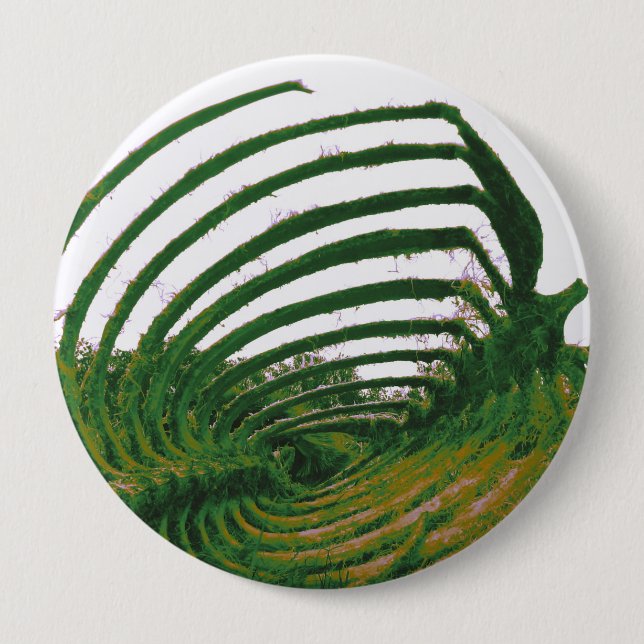 Badge Rond 10 Cm Vert de tatouage de baleine (Devant)