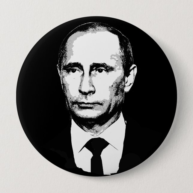 Badge Rond 10 Cm Vladamir Poutine font face (Devant)