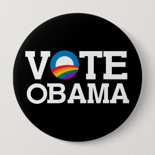 BADGE ROND 10 CM VOTE OBAMA
