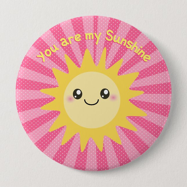 Badge Rond 10 Cm Vous êtes mon soleil mignon de soleil (Devant)
