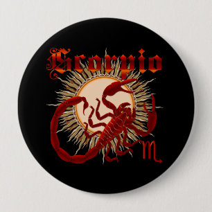 Badge Rond 10 Cm Vue du zodiaque Scorpio-Design-1 au-dessous des