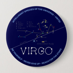 Badge Rond 10 Cm Zodiac Constellation Virgo