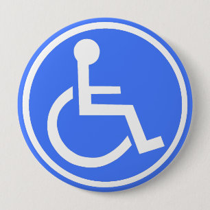 BADGE ROND 10 CM ZONE DE STATIONNEMENT DE FAUTEUIL ROULANT