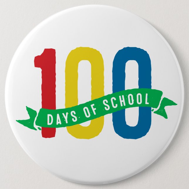 Badge Rond 15,2 Cm 100 jours de bouton d'école (Devant)