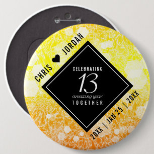 Badge Rond 15,2 Cm 13ème anniversaire Mariage de la Citrine