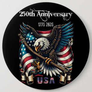 Badge Rond 15,2 Cm 1776 2026 Joyeux Anniversaire Amérique