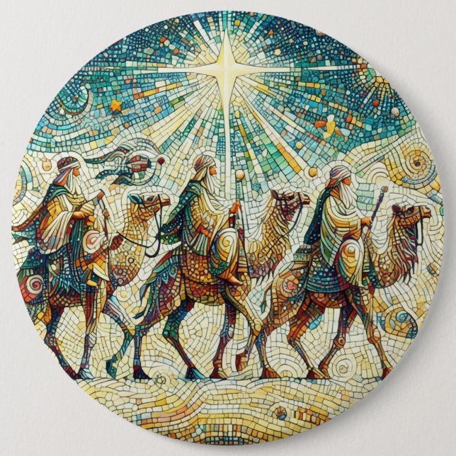 Badge Rond 15,2 Cm 3 hommes sages (Devant)