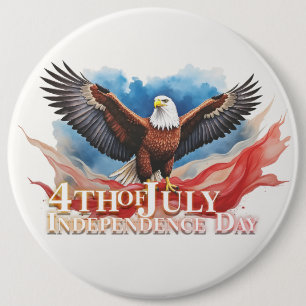 Badge Rond 15,2 Cm 4 juillet Aigle - Art Patriotique