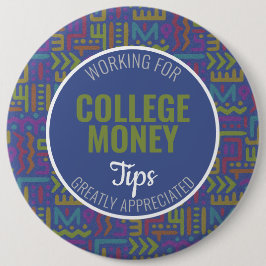 Badge Rond 15,2 Cm Abstrait bleu | Conseils appréciés | Financement u