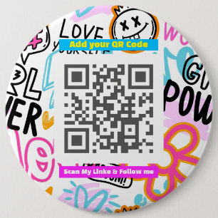 Badge Rond 15,2 Cm Accessoire amusant « Scannez-moi » pour un partage