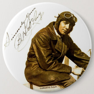 Badge Rond 15,2 Cm Acteur de l'aviateur Daredevil DeLay - Bouton Brav