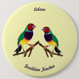 Badge Rond 15,2 Cm ADAM ~ Gouldian Finch ~ Personnalisé ~