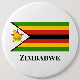 BADGE ROND 15,2 CM AFRIQUE : DRAPEAU DU ZIMBABWE