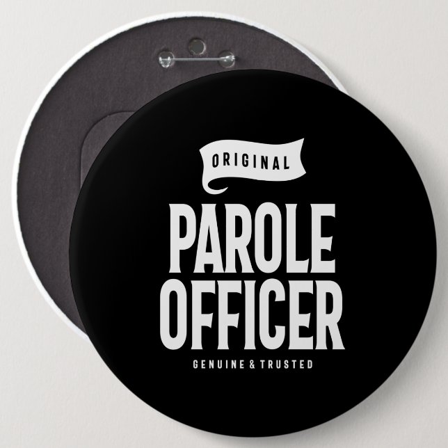 Badge Rond 15,2 Cm Agent de libération conditionnelle Titre du poste  (Devant & derrière)