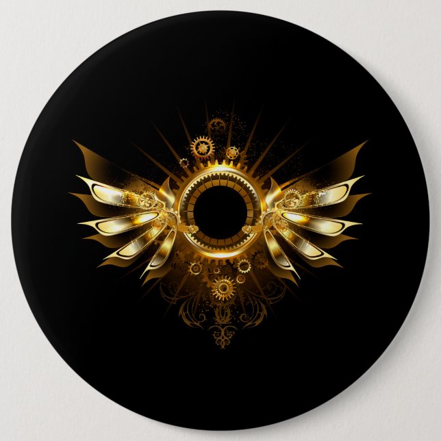 Badge Rond 15,2 Cm Ailes de Steampunk (Devant)
