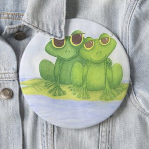 Badge Rond 15,2 Cm Amateurs adorables de grenouilles