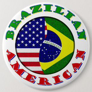 Badge Rond 15,2 Cm Américain brésilien