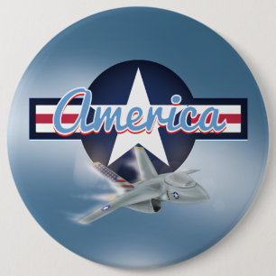 Badge Rond 15,2 Cm American Jet Fighter