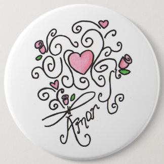 Badge Rond 15,2 Cm Amor