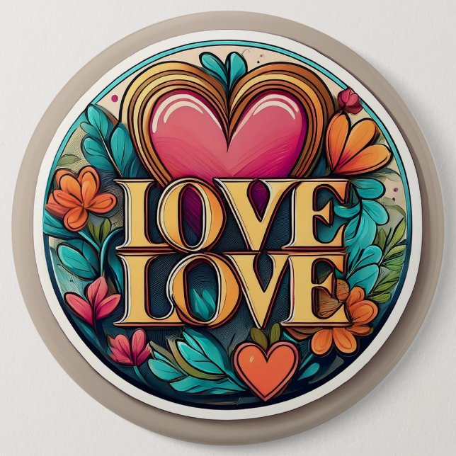 Badge Rond 15,2 Cm Amour (Devant)