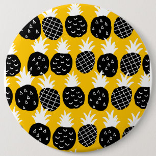 Badge Rond 15,2 Cm Ananas noir