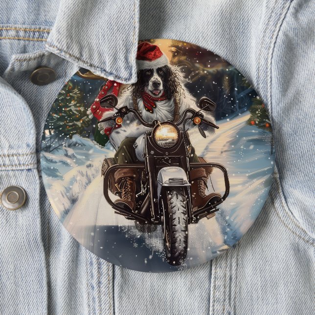 Badge Rond 15,2 Cm Anglais Setter Chien équitation Moto Noël (En situation)