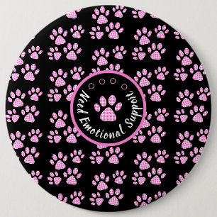 Badge Rond 15,2 Cm Animal empreinte de patte rose clair personnalisé