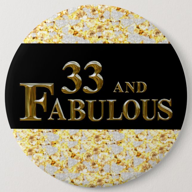 Badge Rond 15,2 Cm Anniversaire 33 ans (Devant)