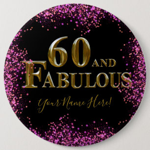 Badge Rond 15,2 Cm Anniversaire 60 ans