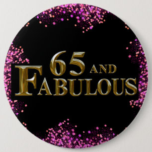 Badge Rond 15,2 Cm Anniversaire 65 ans