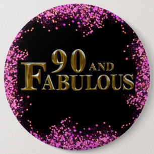 Badge Rond 15,2 Cm Anniversaire 90 ans