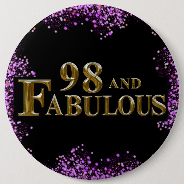 Badge Rond 15,2 Cm Anniversaire 98 ans (Devant)