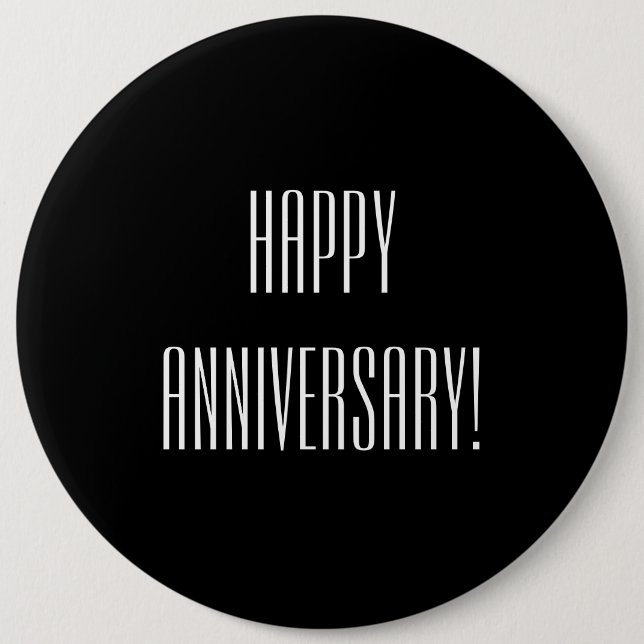 Badge Rond 15,2 Cm Anniversaire heureux (Devant)