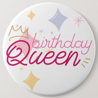 Badge Rond 15,2 Cm Anniversaire Reine 6" ronde colossale
