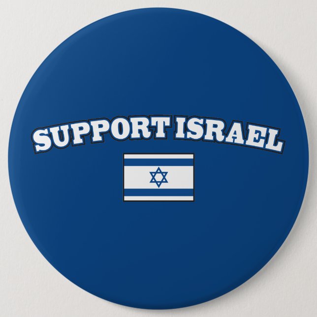 Badge Rond 15,2 Cm Appui Israël avec le drapeau (Devant)