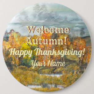 Badge Rond 15,2 Cm Aquarelle des paysages automnaux