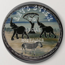Badge Rond 15,2 Cm Art Eléphant Africain