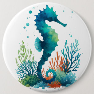Badge Rond 15,2 Cm art marin/de plage/côtier hippique