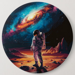 Badge Rond 15,2 Cm Astronaute sur la Planète