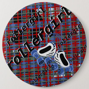 Badge Rond 15,2 Cm attaque de plaid de rollergirl